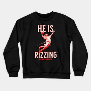 Jesus Easter Basketball Rising Slam Dunking Crewneck Sweatshirt